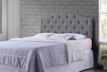 Load image into Gallery viewer, Baxton Studio Myra Modern and Contemporary Queen Size Grey Fabric Upholstered Button-tufted Scalloped Headboard