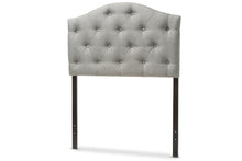 Load image into Gallery viewer, Baxton Studio Myra Modern and Contemporary Grey Fabric Upholstered Button-Tufted Scalloped Twin Size Headboard