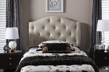 Load image into Gallery viewer, Baxton Studio Myra Modern and Contemporary Light Beige Fabric Upholstered Button-Tufted Scalloped Twin Size Headboard