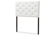 Load image into Gallery viewer, Baxton Studio Viviana Modern and Contemporary White Faux Leather Upholstered Button-Tufted Twin Size Headboard