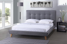 Load image into Gallery viewer, Baxton Studio Jonesy Scandinavian Style Mid-century Grey Fabric Upholstered Queen Size Platform Bed