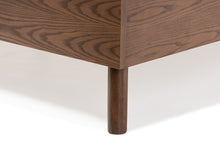 Load image into Gallery viewer, Baxton Studio Alinia Mid-century Retro Modern Light Beige Fabric Upholstered Walnut Wood Queen Size Platform Bed