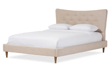 Load image into Gallery viewer, Baxton Studio Hannah Mid-Century Modern Beige Linen Queen Size Platform Bed