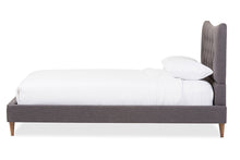 Load image into Gallery viewer, Baxton Studio Hannah Mid-Century Modern Dark Grey Fabric King Size Platform Bed