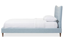 Load image into Gallery viewer, Baxton Studio Hannah Mid-Century Modern Sky Blue King Size Fabric Platform Bed