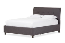 Load image into Gallery viewer, Baxton Studio Lea Modern and Contemporary Dark Grey Fabric Queen Size Storage Platform Bed
