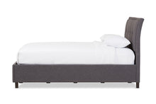 Load image into Gallery viewer, Baxton Studio Lea Modern and Contemporary Dark Grey Fabric Queen Size Storage Platform Bed