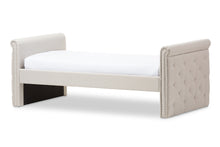 Load image into Gallery viewer, Baxton Studio Swamson Modern and Contemporary Beige Fabric Tufted Twin Size Daybed with Roll-out Trundle Guest Bed