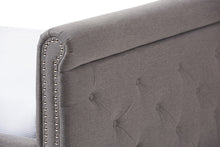 Load image into Gallery viewer, Baxton Studio Swamson Modern and Contemporary Grey Fabric Tufted Twin Size Daybed with Roll-out Trundle Guest Bed