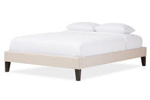 Load image into Gallery viewer, Baxton Studio Lancashire Modern and Contemporary Beige Linen Fabric Upholstered Full Size Bed Frame with Tapered Legs
