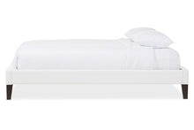 Load image into Gallery viewer, Baxton Studio Lancashire Modern and Contemporary White Faux Leather Upholstered Full Size Bed Frame with Tapered Legs