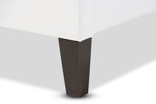 Load image into Gallery viewer, Baxton Studio Lancashire Modern and Contemporary White Faux Leather Upholstered Full Size Bed Frame with Tapered Legs