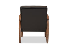 Load image into Gallery viewer, Baxton Studio Sorrento Mid-century Retro Modern Brown Faux Leather Upholstered Wooden Lounge Chair
