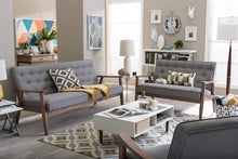 Load image into Gallery viewer, Baxton Studio Sorrento Mid-century Retro Modern Grey Fabric Upholstered Wooden 3 Piece Living room Set