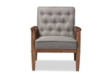 Load image into Gallery viewer, Baxton Studio Sorrento Mid-century Retro Modern Grey Fabric Upholstered Wooden Lounge Chair