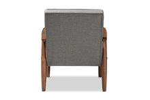 Load image into Gallery viewer, Baxton Studio Sorrento Mid-century Retro Modern Grey Fabric Upholstered Wooden Lounge Chair