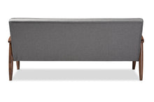 Load image into Gallery viewer, Baxton Studio Sorrento Mid-century Retro Modern Grey Fabric Upholstered Wooden 3-seater Sofa