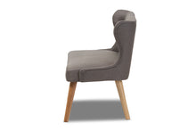 Load image into Gallery viewer, Baxton Studio Melody Mid-Century Modern Grey Fabric and Natural Wood Finishing 2-Seater Settee Bench