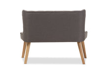 Load image into Gallery viewer, Baxton Studio Melody Mid-Century Modern Grey Fabric and Natural Wood Finishing 2-Seater Settee Bench