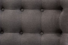 Load image into Gallery viewer, Baxton Studio Melody Mid-Century Modern Grey Fabric and Natural Wood Finishing 2-Seater Settee Bench