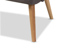Load image into Gallery viewer, Baxton Studio Melody Mid-Century Modern Grey Fabric and Natural Wood Finishing 2-Seater Settee Bench