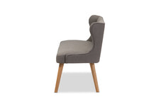 Load image into Gallery viewer, Baxton Studio Melody Mid-Century Modern Grey Fabric and Natural Wood Finishing 3-Seater Settee Bench