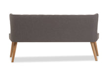 Load image into Gallery viewer, Baxton Studio Melody Mid-Century Modern Grey Fabric and Natural Wood Finishing 3-Seater Settee Bench