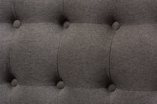 Load image into Gallery viewer, Baxton Studio Melody Mid-Century Modern Grey Fabric and Natural Wood Finishing 3-Seater Settee Bench