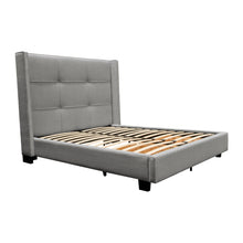 Load image into Gallery viewer, Beverly Eastern King Bed with Integrated Footboard Storage Unit & Accent Wings in Grey Fabric By Diamond Sofa