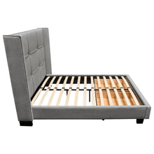 Load image into Gallery viewer, Beverly Eastern King Bed with Integrated Footboard Storage Unit & Accent Wings in Grey Fabric By Diamond Sofa