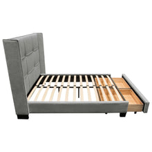 Load image into Gallery viewer, Beverly Eastern King Bed with Integrated Footboard Storage Unit & Accent Wings in Grey Fabric By Diamond Sofa