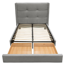 Load image into Gallery viewer, Beverly Eastern King Bed with Integrated Footboard Storage Unit & Accent Wings in Grey Fabric By Diamond Sofa