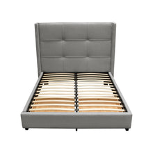 Load image into Gallery viewer, Beverly Queen Bed with Integrated Footboard Storage Unit & Accent Wings in Grey Fabric By Diamond Sofa