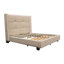 Load image into Gallery viewer, Beverly Eastern King Bed with Integrated Footboard Storage Unit & Accent Wings in Sand Fabric By Diamond Sofa