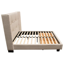 Load image into Gallery viewer, Beverly Eastern King Bed with Integrated Footboard Storage Unit & Accent Wings in Sand Fabric By Diamond Sofa