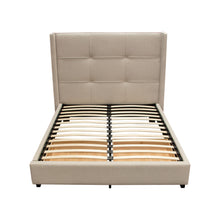 Load image into Gallery viewer, Beverly Eastern King Bed with Integrated Footboard Storage Unit & Accent Wings in Sand Fabric By Diamond Sofa