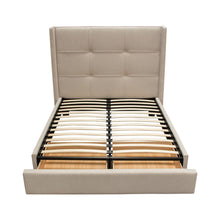 Load image into Gallery viewer, Beverly Eastern King Bed with Integrated Footboard Storage Unit & Accent Wings in Sand Fabric By Diamond Sofa