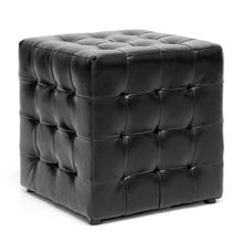 Load image into Gallery viewer, Baxton Studio Siskal Black Modern Cube Ottoman (Set of 2)