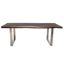 Load image into Gallery viewer, Bowen Solid Acacia Wood Top Dining Table with Live Edge in Espresso Finish w/ Nickel Plated Base by Diamond Sofa