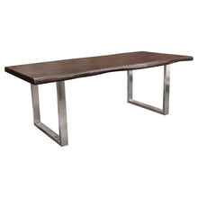 Load image into Gallery viewer, Bowen Solid Acacia Wood Top Dining Table with Live Edge in Espresso Finish w/ Nickel Plated Base by Diamond Sofa