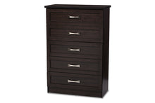 Load image into Gallery viewer, Baxton Studio Colburn Modern and Contemporary 5-Drawer Dark Brown Finish Wood Tallboy Storage Chest