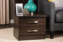 Load image into Gallery viewer, Baxton Studio Colburn Modern and Contemporary 2-Drawer Dark Brown Finish Wood Storage Nightstand Bedside Table