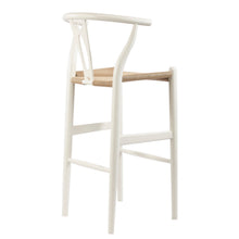 Load image into Gallery viewer, Baxton Studio Mid-Century Modern Wishbone Stool - White Wood Y Stool