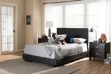 Load image into Gallery viewer, Baxton Studio Atlas Modern and Contemporary Black Faux Leather Full Size Platform Bed