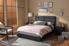 Load image into Gallery viewer, Baxton Studio Solo Modern and Contemporary Black Faux Leather Full Size Platform Bed
