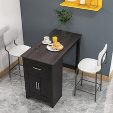 Load image into Gallery viewer, Counter Height Bar Table with Storage Cabinet and Drawer-Black