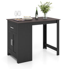 Load image into Gallery viewer, Counter Height Bar Table with Storage Cabinet and Drawer-Black