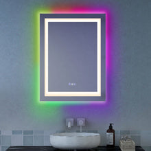 Load image into Gallery viewer, 32 Inch x 24 Inch Bathroom Anti-Fog Wall Mirror with Colorful Light