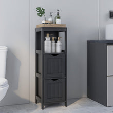 Load image into Gallery viewer, Wooden Bathroom Floor Cabinet with Removable Drawers-Black