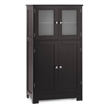 Load image into Gallery viewer, Bathroom Floor Storage Locker Kitchen Cabinet with Doors and Adjustable Shelf-Brown